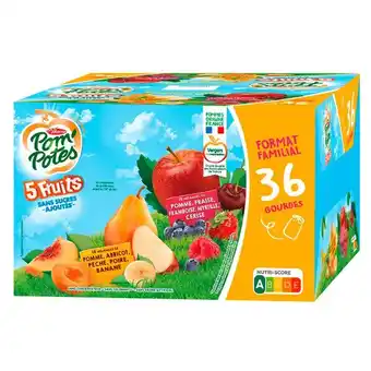 Carrefour Materne gourdes pom'potes sans sucres ajoutés format familial offre