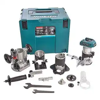 Brico Cash Affleureuse makita drt50zjx3 - 18v - ø 8mm avec kit d'accessoires offre