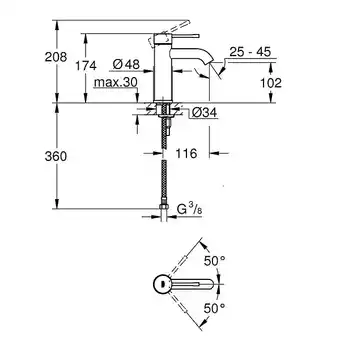 Grohe essence mitigeur de lavabo, chrome (23590001)
