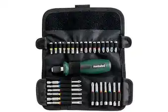Brico Cash Coffret d'embouts avec tournevis metabo 626726000 - 30 pièces - etui souple offre
