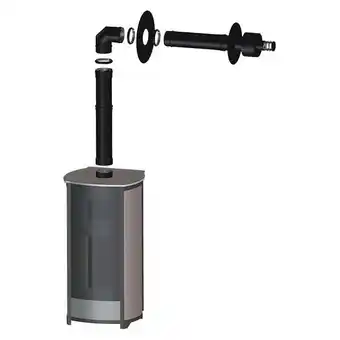 Kit ventouse universel complet (sortie façade) poêle à granulés raccordement au dessus