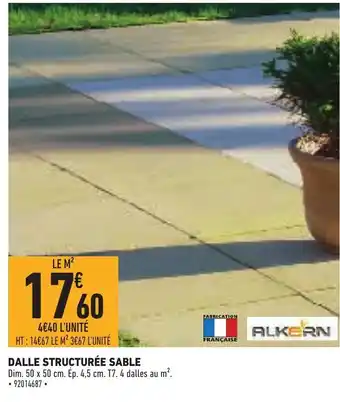 Brico Cash Dalle Structurée Sable offre