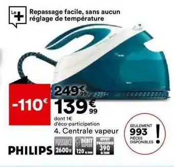 BUT Centrale Vapeur Philips offre