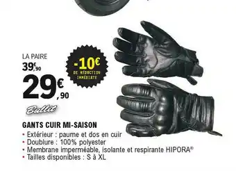 E.Leclerc L'Auto Gants Cuir Mi-saison Bullit offre
