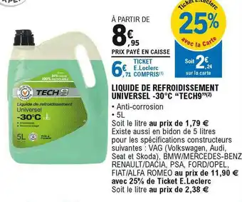 E.Leclerc L'Auto Liquide De Refroidissement Universel -30° offre