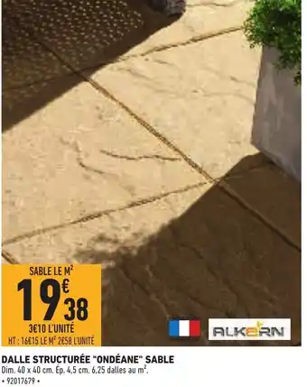 Brico Cash Dalle Structurée "Ondéane" Sable offre