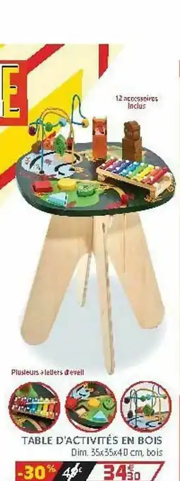 Gifi Table D'activités En Bois offre