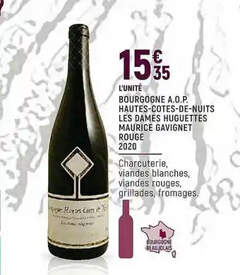 Bourgogne A.o.p. Hautes-cĂŽtes-de-nuits Les Dames Huguettes Maurice Gavignet Rouge 2020