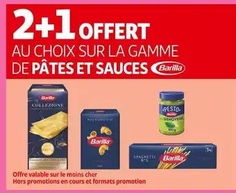 Auchan Supermarché Barilla 2 +1 offert au choix sur la gamme de pâtes et sauces barilla offre