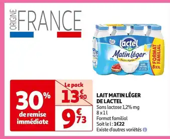 Auchan Supermarché Lactel lait matin léger offre