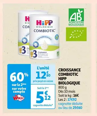 Auchan Supermarché Hipp biologique croissance combiotic offre
