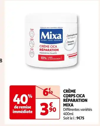 Auchan Supermarché Mixa crème corps cica réparation offre