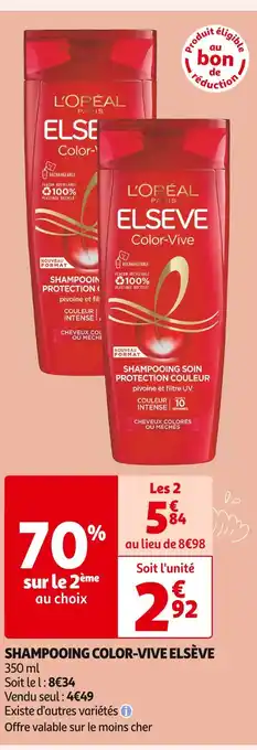 Auchan Supermarché L'oréal shampooing color-vive elsève offre