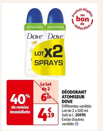 Auchan Supermarché Dove déodorant atomiseur offre
