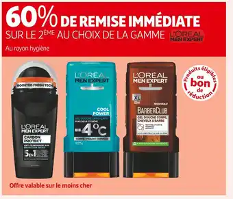 Auchan Supermarché L'oreal men expert 60% de remise immédiate sur le 2ème au choix de la gamme l'oreal men expert offre