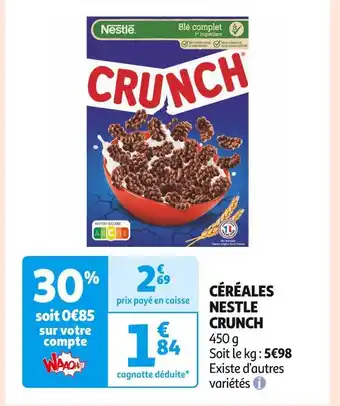 Auchan Supermarché Nestle céréales crunch offre