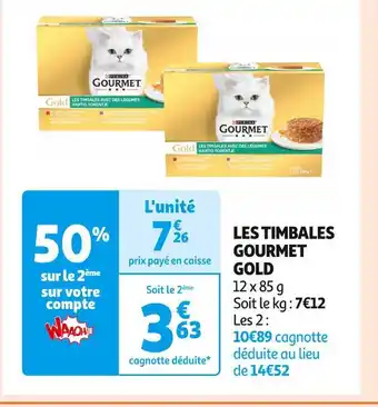 Auchan Supermarché Purina les timbales gourmet gold offre