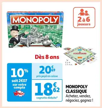 Hasbro gaming monopoly classique