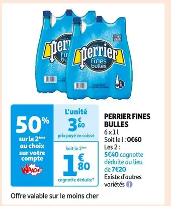 Auchan Supermarché Perrier fines bulles offre