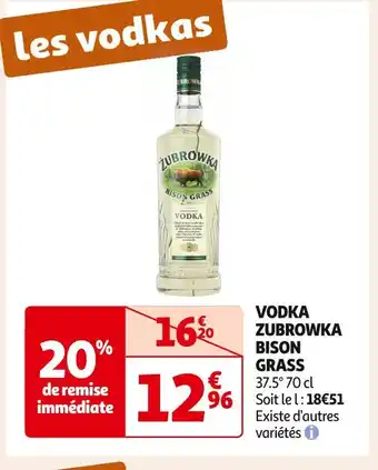 Auchan Supermarché Zubrowka vodka bison grass offre