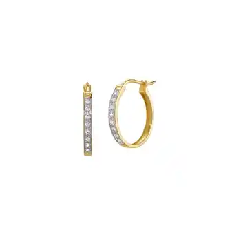 Auchan Bague ou créoles or 750 millièmes rhodié et diamants offre