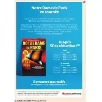 Auchan 0.25p billeterie notre dame de paris offre