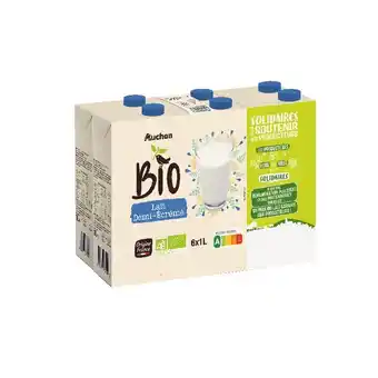 Auchan Lait demi-écrémé auchan bio solidaires offre