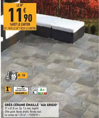 Brico Cash Grès Cérame Émaillé "Aia Grigio" offre