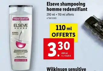 Lidl Elseve Shampooing Homme Redensifiant offre