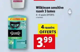 Lidl Wilkinson Sensitive Rasoir 3 Lames offre