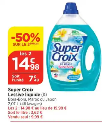 Maximarché Super Croix Lessive liquide offre