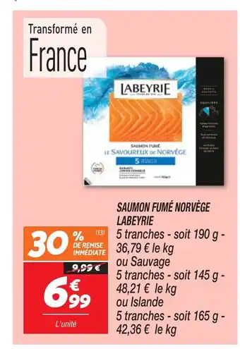 Netto SAUMON FUMÉ NORVÈGE LABEYRIE offre