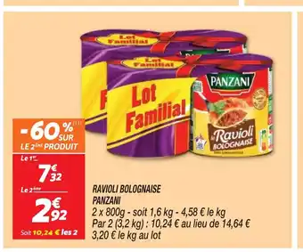 Netto RAVIOLI BOLOGNAISE PANZANI offre