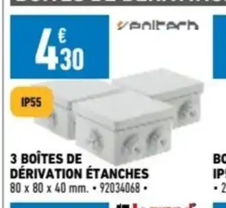 Brico Cash 3 BOÎTES DE DÉRIVATION ÉTANCHES offre