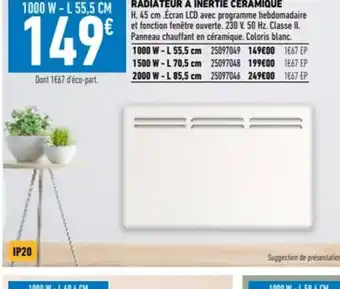 Brico Cash RADIATEUR À INERTIE CÉRAMIQUE offre