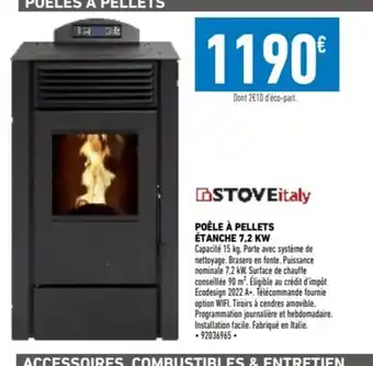 Brico Cash POÊLE À PELLETS ÉTANCHE 7,2 KW offre