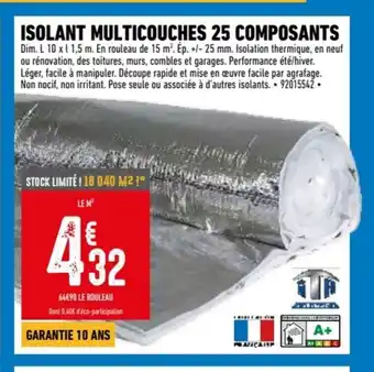 Brico Cash ISOLANT MULTICOUCHES 25 COMPOSANTS offre