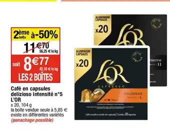 Migros Café en capsules delizioso intensité n°5 L'OR offre