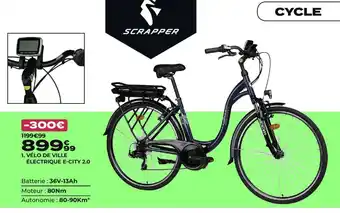 Go Sport 1. VÉLO DE VILLE ÉLECTRIQUE E-CITY 2.0 offre