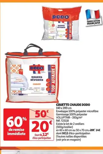 Auchan Supermarché COUETTE CHAUDE DODO offre