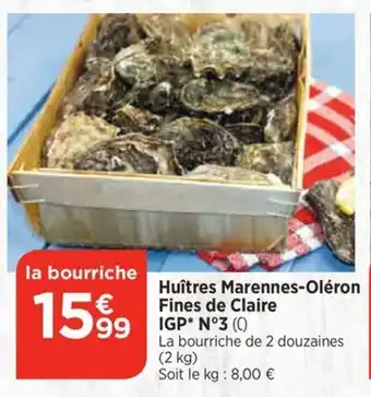 Bi1 Huîtres Marennes-Oléron Fines de Claire IGP N3 offre