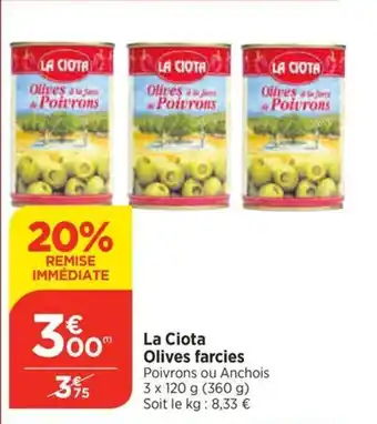 Bi1 La Ciota Olives farcies offre