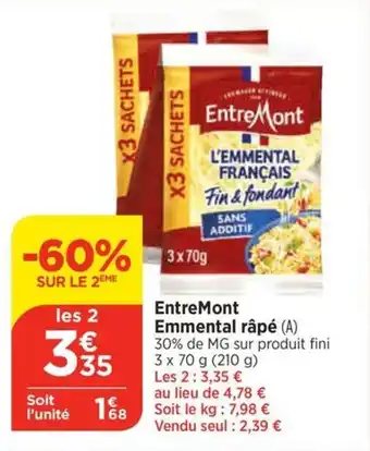 Bi1 EntreMont Emmental râpé offre