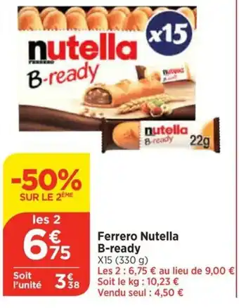 Bi1 Ferrero Nutella B-ready offre