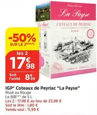 Bi1 IGP* Coteaux de Peyriac "La Payse" offre