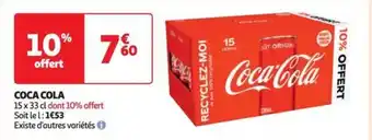 Auchan Supermarché COCA COLA 15 x 33 cl offre