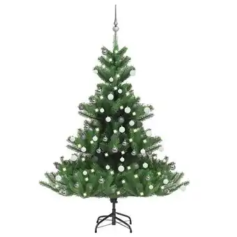 Bricorama Vidaxl sapin de noël artificiel nordmann avec led et boules vert 150cm offre