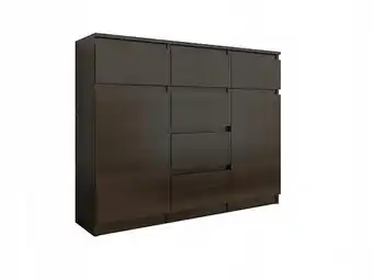 Bricorama Monaco - commode style contemporaine meuble rangement chambre/salon/bureau - 120x40x98 - 6 tiroirs coulissants 2 portes - buf offre