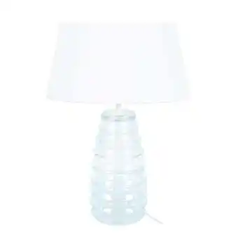 Bricorama Symphonie - lampe de chevet conique verre transparent et blanc offre