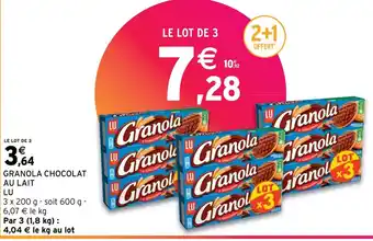 Intermarché Express GRANOLA CHOCOLAT AU LAIT offre